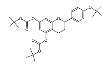 Carbonic acid, 2-[4-(1,1-dimethylethoxy)phenyl]-3,4-dihydro-2H-1-benzopyran-5,7-diyl bis(1,1-dimethylethyl) ester (9CI) 结构式