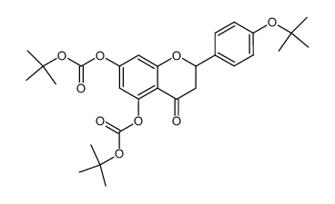 Carbonic acid, 2-[4-(1,1-dimethylethoxy)phenyl]-3,4-dihydro-4-oxo-2H-1-benzopyran-5,7-diyl bis(1,1-dimethylethyl) ester (9CI) 结构式