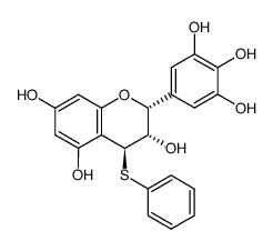 (2R,3S,4S)-4-(苯硫基)-2-(3,4,5-三羟基苯基)色满-3,5,7-三醇 结构式