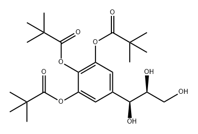 Propanoic acid, 2,2-dimethyl-, 1,1',1''-[5-[(1S,2S)-1,2,3-trihydroxypropyl]-1,2,3-benzenetriyl] ester 结构式