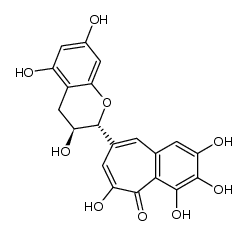 5H-苯并环庚烯-5-酮,8-[(2R,3S)-3,4-二氢-3,5,7-三羟基-2H-1-苯并吡喃-2-基]-2,3,4,6-四羟基- 结构式