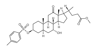 Cholan-24-oic acid, 7-hydroxy-3-[[(4-methylphenyl)sulfonyl]oxy]-12-oxo-, methyl ester, (3β,5α,7α)- (9CI) 结构式