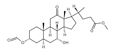 Cholan-24-oic acid, 3-(formyloxy)-7-hydroxy-12-oxo-, methyl ester, (3α,5α,7α)- (9CI) 结构式