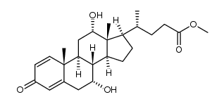 Chola-1,4-dien-24-oic acid, 7,12-dihydroxy-3-oxo-, methyl ester, (7α,12α)- (9CI) 结构式