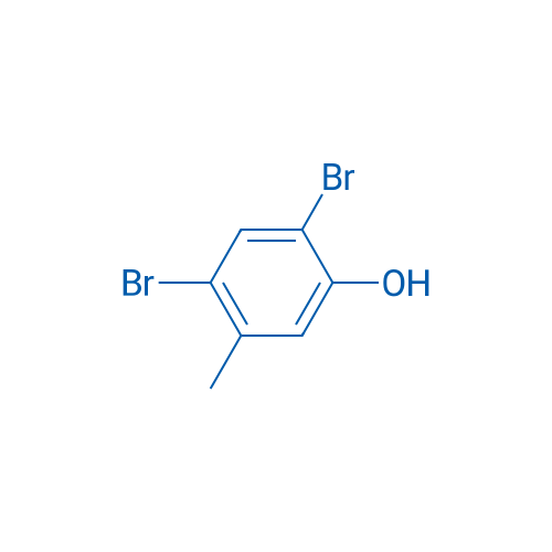 2,4-二溴-5-甲基苯酚 结构式