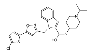 1H-Indole-2-carboxaMide, 1-[[5-(5-chloro-2-thienyl)-3-isoxazolyl]Methyl]-N-[1-(1-Methylethyl)-4-piperidinyl]- 结构式