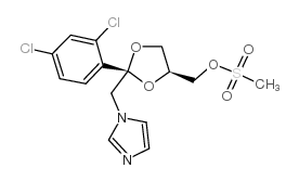 顺式-2-(2,4-二氯苯基)-2-(1H-咪唑-1-甲基)-1,3-二氧戊环-4-甲基甲磺酸酯 结构式
