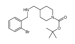 1-叔丁氧羰基-4-[(2-溴苄基氨基)甲基]哌啶 结构式
