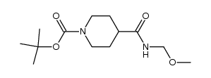 1-叔丁氧羰基-4-(N-甲氧基-N-甲基氨基甲酰基)哌啶 结构式