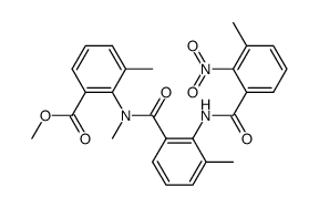 Benzoic acid, 3-methyl-2-[methyl[3-methyl-2-[(3-methyl-2-nitrobenzoyl)amino]benzoyl]amino]-, methyl ester 结构式