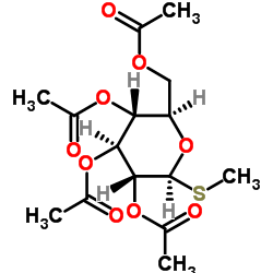 甲基2,3,4,6-四-O-乙酰基-1-硫代-β-D-吡喃葡萄糖苷 结构式