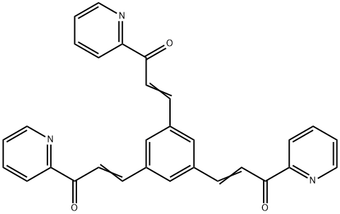 3,3',3''-(1,3,5-苯三基)三[1-(2-吡啶基)-2-丙烯-1-酮] 结构式