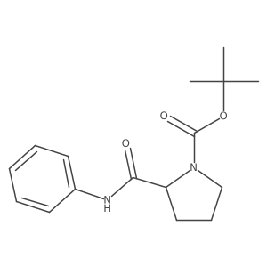 (R)-2-(苯基氨基甲酰基)吡咯烷-1-羧酸叔丁酯 结构式