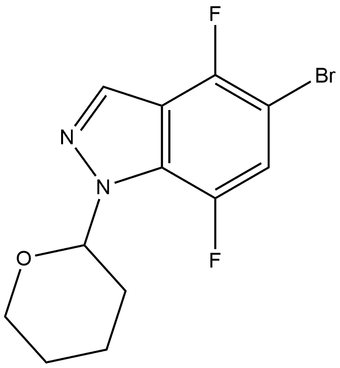 5-溴-4,7-二氟-1-(四氢-2H-吡喃-2-基)-1H-吲唑 结构式