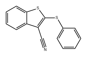2-(苯硫基)苯并[b]噻吩-3-甲腈 结构式