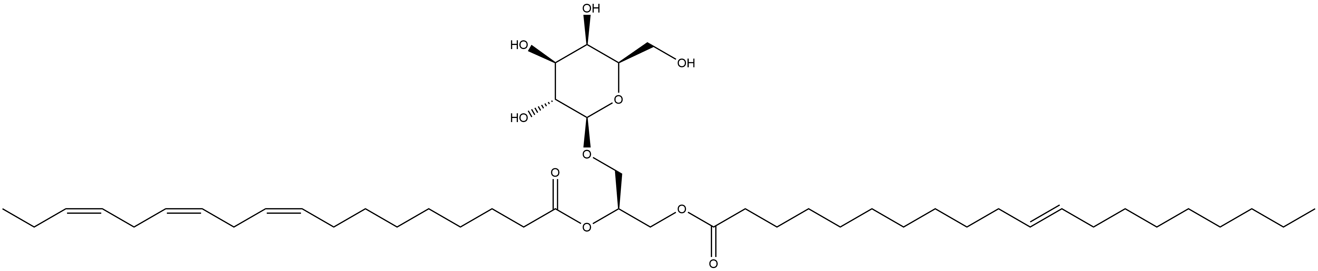 β-D-Galactopyranoside, (2S)-3-[[(11E)-1-oxo-11-eicosen-1-yl]oxy]-2-[[(9Z,12Z,15Z)-1-oxo-9,12,15-octadecatrien-1-yl]oxy]propyl 结构式