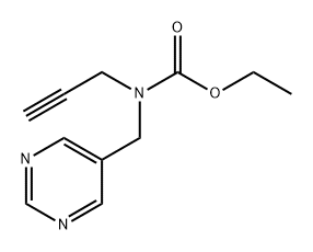 氨基甲酸 N-2-丙炔-1-基-N-(5-嘧啶基甲基)乙酯 结构式