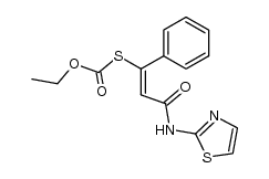 Carbonothioic acid, O-ethyl S-[3-oxo-1-phenyl-3-(2-thiazolylamino)-1-propen-1-yl] ester 结构式