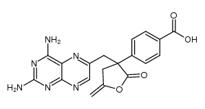 Benzoic acid, 4-[3-[(2,4-diamino-6-pteridinyl)methyl]tetrahydro-5-methylene-2-oxo-3-furanyl]- 结构式