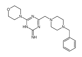 4-[(4-苄基哌嗪-1-基)甲基]-6-吗啉-4-基-1,3,5-三嗪-2-胺 结构式