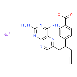 4-(1-(2,4-二氨基蝶啶-6-基)戊-4-炔-2-基)苯甲酸钠 结构式
