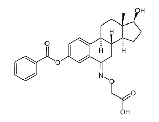 Acetic acid, [[[(17β)-3-(benzoyloxy)-17-hydroxyestra-1,3,5(10)-trien-6-ylidene]amino]oxy]- (9CI) 结构式