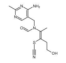 Thiocyanic acid, 2-[[(4-amino-2-methyl-5-pyrimidinyl)methyl]formylamino]-1-(2-hydroxyethyl)-1-propen-1-yl ester 结构式