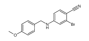 2-溴-4-[(4-甲氧基苄基)氨基]苯甲腈 结构式
