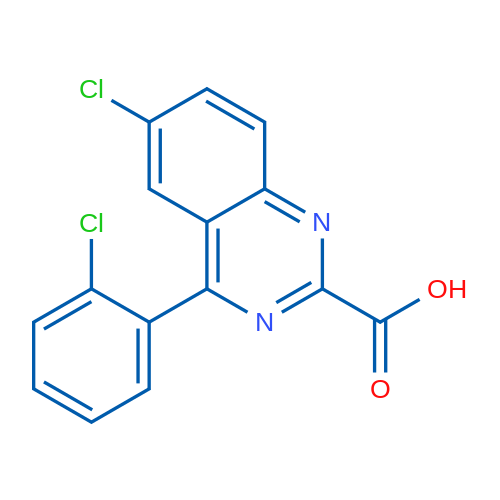 6-氯-4-(2-氯苯基)喹唑啉-2-羧酸 结构式