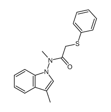 N-甲基-N-(3-甲基-1H-吲哚-1-基)-2-(苯硫基)乙酰胺 结构式