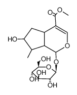1-(α-D-吡喃葡萄糖氧基)-1,4a,5,6,7,7a-六氢-6-羟基-7-甲基环戊并[c]吡喃-4-羧酸甲酯 结构式