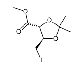 1,3-Dioxolane-4-carboxylic acid, 5-(iodomethyl)-2,2-dimethyl-, methyl ester, (4R-trans)- (9CI) 结构式