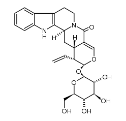 Oxayohimban-21-one, 19,20-didehydro-16-ethenyl-17-(β-D-glucopyranosyloxy)-, (3ξ,15β,16α)- 结构式