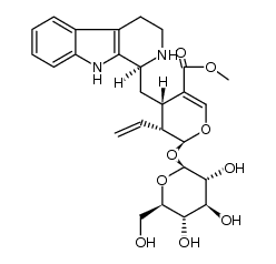 (4S)-4β-[[(1R)-1,2,3,4-四氢-β-咔啉-1β-基]甲基]-5β-乙烯基-6α-(β-D-吡喃葡萄糖氧基)-5,6-二氢-4H-吡喃-3-羧酸甲酯 结构式
