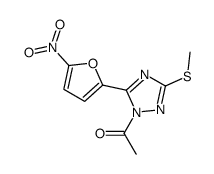 Ethanone, 1-[3-(methylthio)-5-(5-nitro-2-furanyl)-1H-1,2,4-triazol-1-yl]- 结构式