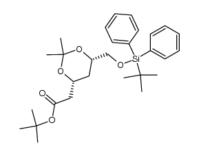 D-erythro-Hexonic acid, 2,4-dideoxy-6-O-[(1,1-dimethylethyl)diphenylsilyl]-3,5-O-(1-methylethylidene)-, 1,1-dimethylethyl ester 结构式