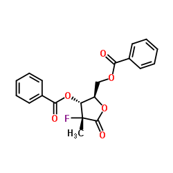 (2R)-2-脱氧-2-氟-2-甲基-D-赤式戊糖酸 gamma-内酯 3,5-二苯甲酸酯 结构式