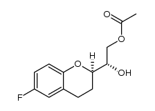 1,2-Ethanediol, 1-[(2R)-6-fluoro-3,4-dihydro-2H-1-benzopyran-2-yl]-, 2-acetate, (1S)- 结构式