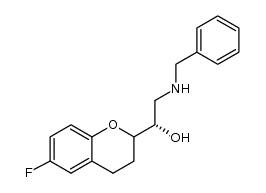 (1S)-2-(苄氨基)-1-(6-氟-3,4-二氢-2H-色满-2-基)乙醇 结构式