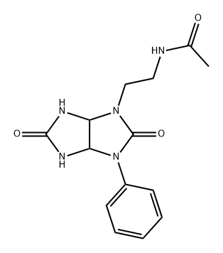 N-[2-(六氢-2,5-二氧代-3-苯基咪唑并[4,5-d]咪唑-1(2H)-基)乙基]乙酰胺 结构式