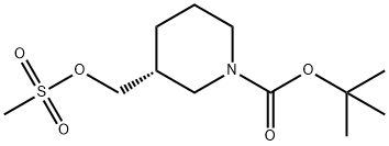 (R)-3-[[(甲磺酰基)氧基]甲基]哌啶-1-甲酸叔丁酯 结构式