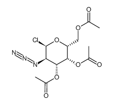 2-叠氮-2-脱氧-3,4,6-三-O-乙酰基-α-D-吡喃半乳糖基氯 结构式