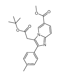 Imidazo[1,2-a]pyridine-3-acetic acid, 6-(methoxycarbonyl)-2-(4-methylphenyl)-, 1,1-dimethylethyl ester 结构式