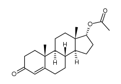 17α-乙酰氧基雄甾-4-烯-3-酮 结构式