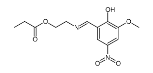 Phenol, 2-methoxy-4-nitro-6-[[[2-(1-oxopropoxy)ethyl]imino]methyl]- 结构式