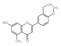 2-(3,4-二甲氧基苯基)-7-羟基-5-甲基-4H-色烯-4-酮 结构式