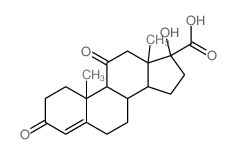 17-羟基-3,11-二氧代雄甾-4-烯-17β-羧酸 结构式