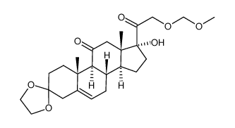 Pregn-5-ene-3,11,20-trione, 17-hydroxy-21-(methoxymethoxy)-, cyclic 3-(1,2-ethanediyl acetal) 结构式