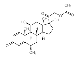9-氟-11β,17,21-三羟基-6α-甲基孕甾-1,4-二烯-3,20-二酮 21-乙酸酯 结构式