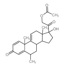 (6α)-21-(乙酰氧基)-17-羟基-6-甲基孕甾-1,4,9(11)-三烯-3,20-二酮 结构式